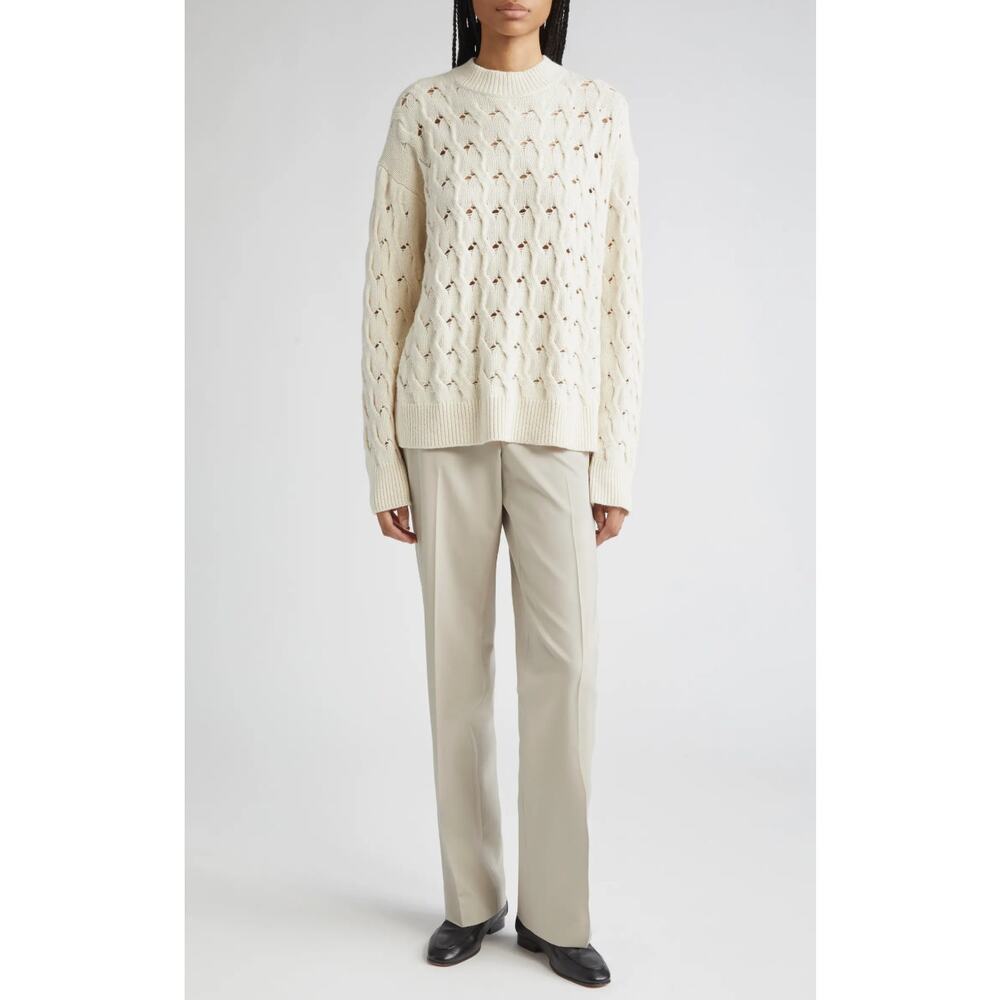Lafayette 148 New York Irving Stretch Wool Trouser Pants Tan Women's Size US 12